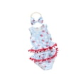 thumbnail image 1 of Biezeib Toddler Girls Summer Bikini Set, Strawberry Flower Print Tank Tops with Shorts and Headband Bathing Suit, 1 of 6