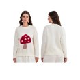 thumbnail image 1 of Biezeib Women Knit Sweater Long Sleeve Crew Neck Mushroom Pullover Warm Sweater for Fall Winter, 1 of 6