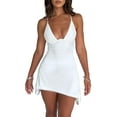 thumbnail image 1 of Biezeib Women Mini Bodycon Dress Solid Color Low-Cut Spaghetti Strap Sleeveless Cami Dress Summer Backless Party Dress, 1 of 6