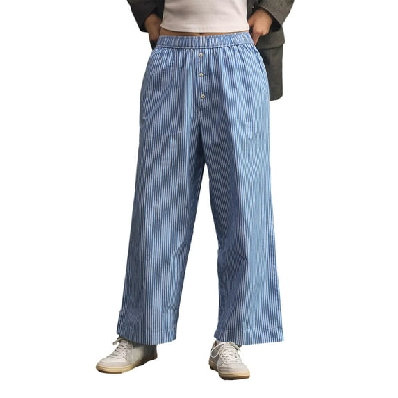 Biezeib Women Pajama Pants, Elastic Waist Striped Pants Loose Casual Lounge Pants Sleepwear