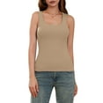 thumbnail image 1 of Biezeib Women Ribbed Knit Tank Tops Casual Summer Solid Color Square Neck Basic Vest Sleeveless Shirt for Streetwear, 1 of 6