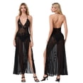 thumbnail image 1 of Biezeib Women Sheer Dress, Sleeveless Halter Dress Backless Flower Long Dress for Cocktail Party, 1 of 6