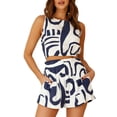 thumbnail image 1 of Biezeib Women Shorts Set, Sleeveless Tank Top with Elastic Waist Shorts Solid/Print Summer Outfit, 1 of 6