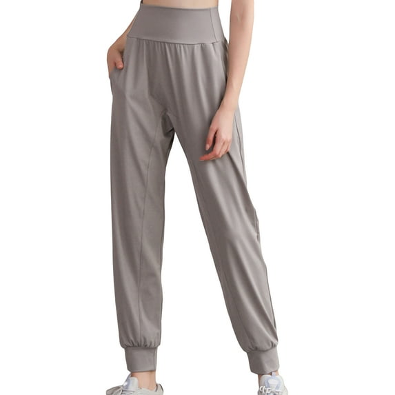 Biezeib Women Spring Autumn Baggy Pants Solid Color Elastic Waist Sweatpants Jogger Pants