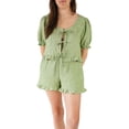 thumbnail image 1 of Biezeib Women Summer Shorts Outfits Floral Print/Patchwork/Stripe Tie-Up Short Sleeve Tops Elastic Waist Shorts 2 Pieces Clothes Set, 1 of 6