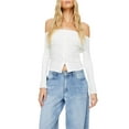 thumbnail image 1 of Biezeib Women T-shirt Long Sleeve Off-shoulder Tops Backless Button Closure Slim Fit Ladies Clubwear, 1 of 6
