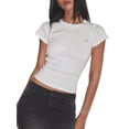 thumbnail image 1 of Biezeib Women's Crop Tops Tight Fitted Round Neck Short Sleeve Cute Bow Embroidery Ribbed T-Shirts Tops for Summer, 1 of 6