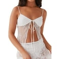 thumbnail image 1 of Biezeib Women's Lace Crop Cami Tops Summer Spaghetti Strap Tie Front Camisole Cute Tank Tops, 1 of 6