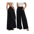 thumbnail image 1 of Biezeib Women's Long Pants Casual Loose Fitting Elastic Waist Wide Leg Solid Color Pants for Spring Summer, 1 of 6