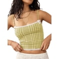 thumbnail image 1 of Biezeib Women's Plaid Crop Cami Tops Sleeveless Tiny Bow Front Camisole Lace Trim Tank Tops, 1 of 6