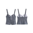 thumbnail image 1 of Biezeib Women's Plaid Print Tank Tops Classic Sleeveless Frill Trim Tie-up Front Vest Summer Shirts, 1 of 6