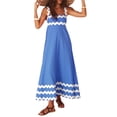 thumbnail image 1 of Biezeib Women's Ric Rac Tank Dress A-Line Square Neck Backless Sleeveless Long Dress for Party Club, 1 of 6