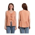 thumbnail image 1 of Biezeib Women's Striped Tank Tops Loose Round Neck Front Tie Up Ruffled Sleeveless Blouse for Summer, 1 of 6