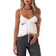 thumbnail image 1 of Biezeib Women's Summer Cami Tops Solid Color Adjustable Spaghetti Strap Vest Cutout Cropped Camisole, 1 of 6