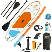 Bifanuo Inflatable Stand Up Paddle Board with SUP Paddles, Fins, Valve Adapter. Non-Slip Deck, Wide Stance, Bottom Fin. Ultra-Light SUP for All Skill Levels.