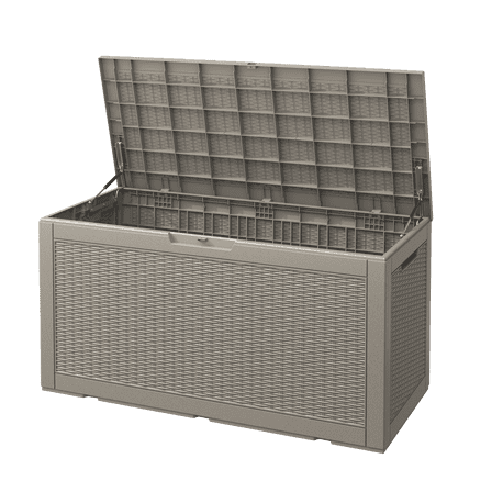 Bifanuo 100 Gallon Resin Deck Box, Lockable Outdoor Storage Container, Water Resistant for Patio Cushions