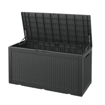 Bifanuo 100 Gallon Deck Box Lockable Resin Outdoor Storage Box Waterproof Outdoor Container for Patio Furniture Cushions, Pillow