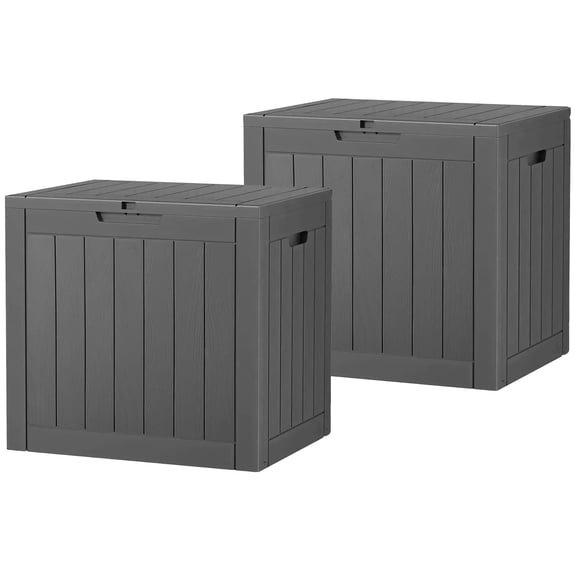 Bifanuo 31 Gallon Deck Box, Resin Outdoor Storage Box, Waterproof and UV Resistant Lightweight Storage Deck Box for Garden Tools, Supplies, Toys, Set of 2