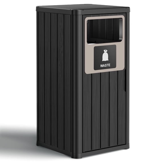 Bifanuo 42 Gallon Trash Can – Durable, Waterproof Resin Garbage Bin for Indoor & Outdoor Use, Weather-Resistant Commercial Trash Can for Patio, Kitchen, 1-Pack