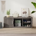 thumbnail image 1 of Bifanuo 46.8" Shoe Storage Cabinet with Waterproof UV-Resistant, Entryway Shoe Cabinet with 2 Doors, Ooutdoor Shoe Cabinet, for Entryway, Bedroom, Hallway, Living Room, Grey, 1 of 10