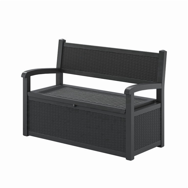 Bifanuo, Storage Bench Deck Box, 70 gal, Water-Resistant, Black