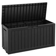 Bifanuo 75 Gallon Deck Box - Lockable Waterproof Resin Outdoor Storage -Black