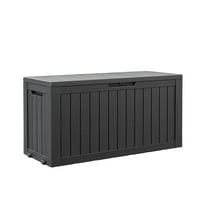 Bifanuo 80-Gallon Resin Deck Box with Lock, Waterproof Outdoor Storage Box for Patio Furniture, Garden Tools, Pool Supplies, Cushions & Seasonal Items