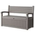 thumbnail image 1 of Bifanuo 80 Gallon Storage Bench Deck Box for Patio Furniture with Armrest Bench Outdoor Storage Water-Resistant Deck Box for Garden Tools,Pool Storage and Outdoor Cushions(Gray), 1 of 9