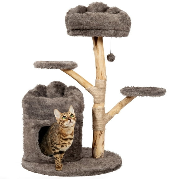 Bifanuo Cat House for Indoors Cats, Luxury Cat House Bed with Scratch Table ï¼ Soft Cushion, Cat Condo with Hanging Ball Toy for Small Medium Pets