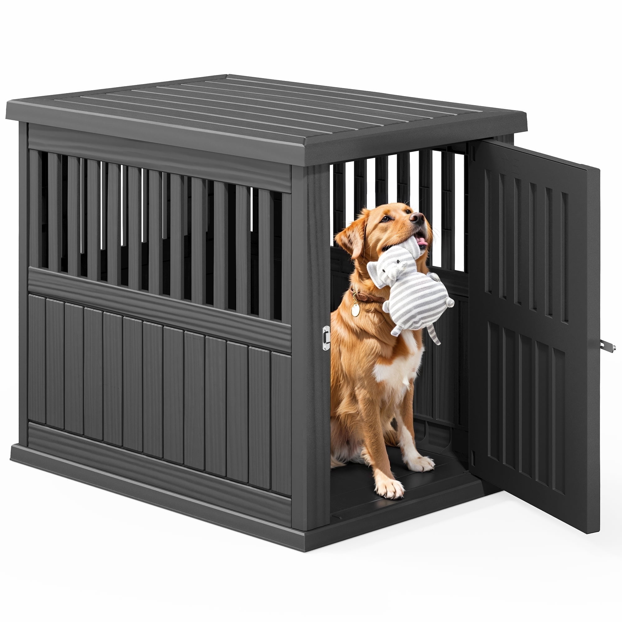 Bifanuo Dog Crate, Decorative Plastic Kennel with Locking Latch for ...