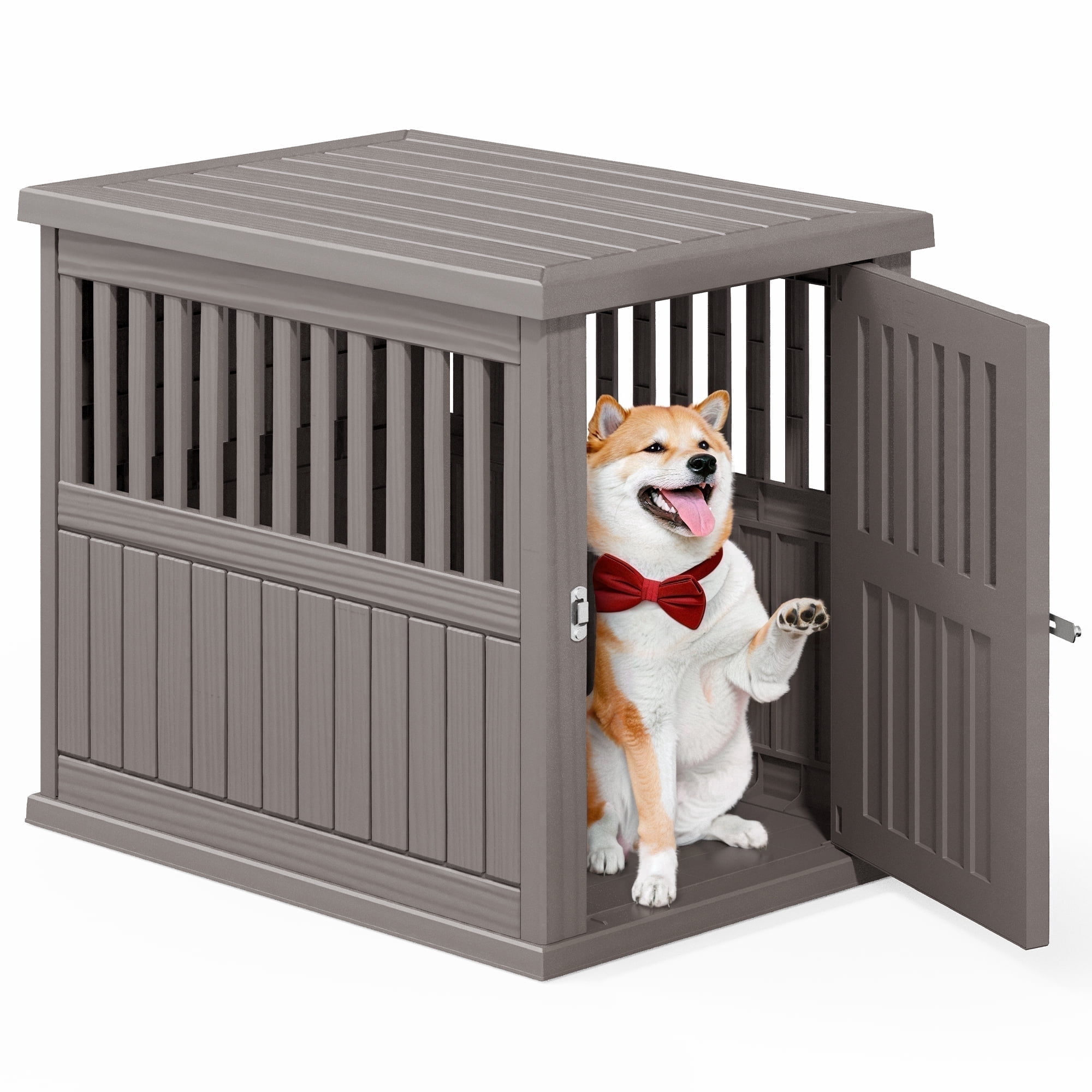 Bifanuo Dog Crate, Decorative Plastic Kennel with Locking Latch for ...