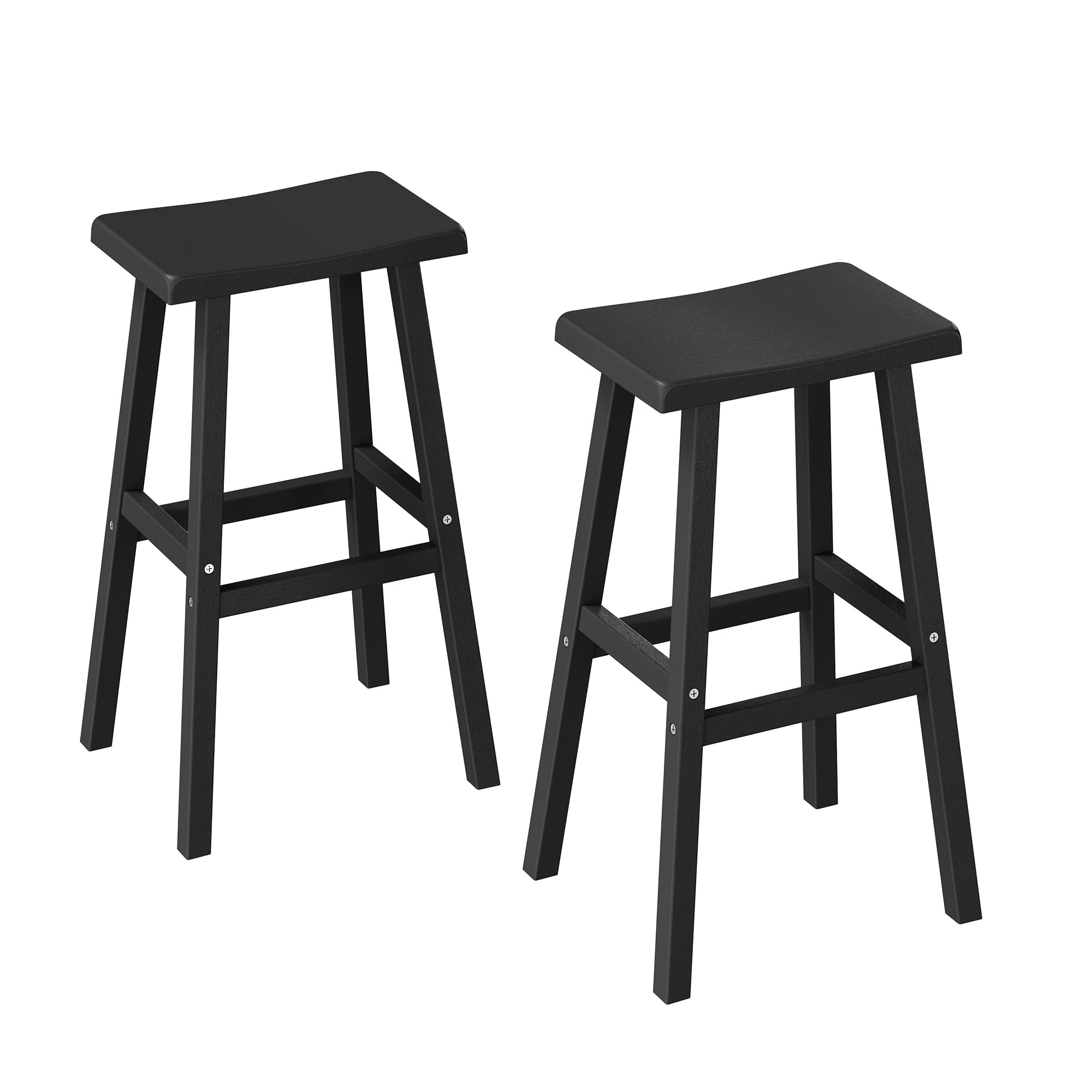 Bifanuo HDPE Outdoor Bar Stools Set of 2, 29" Modern Resin Bar Height ...