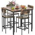 thumbnail image 1 of Bifanuo Dining Table Set for 4, Kitchen Table and Chairs for 4 Dining Room Table Set, Space-Saving Design, Industrial Kitchen Table Set for Family Dinner, Party, Brown, 1 of 7
