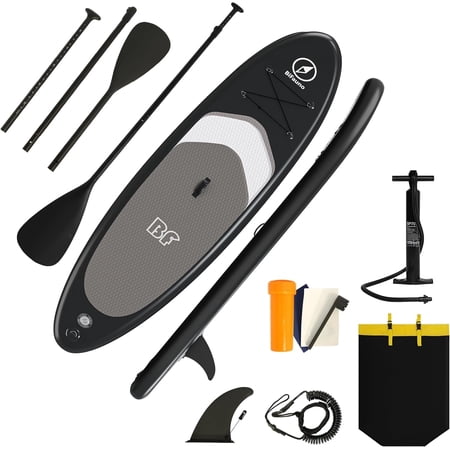 LHBcraft 10' Inflatable Stand Up Paddle Board with SUP Accessories & Backpack. Paddle Boards for Adults. Non-Slip Deck, Wide Stance, Bottom Fin, Double Action Pump.