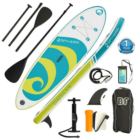 Bifanuo Inflatable Stand Up Paddle Board with SUP Paddles, Fins, Valve Adapter. Non-Slip Deck, Wide Stance, Bottom Fin. Ultra-Light SUP for All Skill Levels