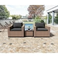 thumbnail image 1 of Bifanuo Outdoor 3 Piece Modular Outdoor Set Wicker Patio Furniture Conversation Sofa Set，Suitable for Porch, Balcony and Deck (Yellow and Black), 1 of 6