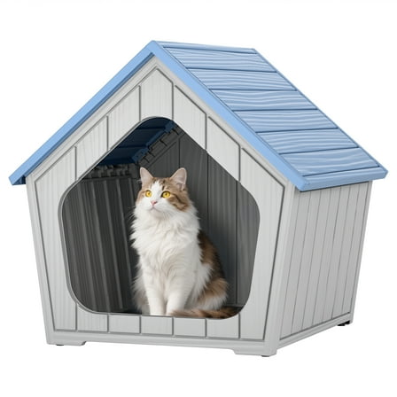 Bifanuo Weatherproof Outdoor Cat House - Insulated Resin Shelter for Indoor & Feral Cats