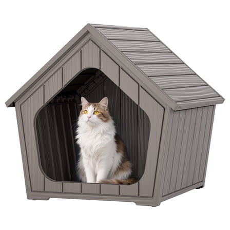 Bifanuo Weatherproof Outdoor Cat House - Insulated Resin Shelter for Indoor & Feral Cats