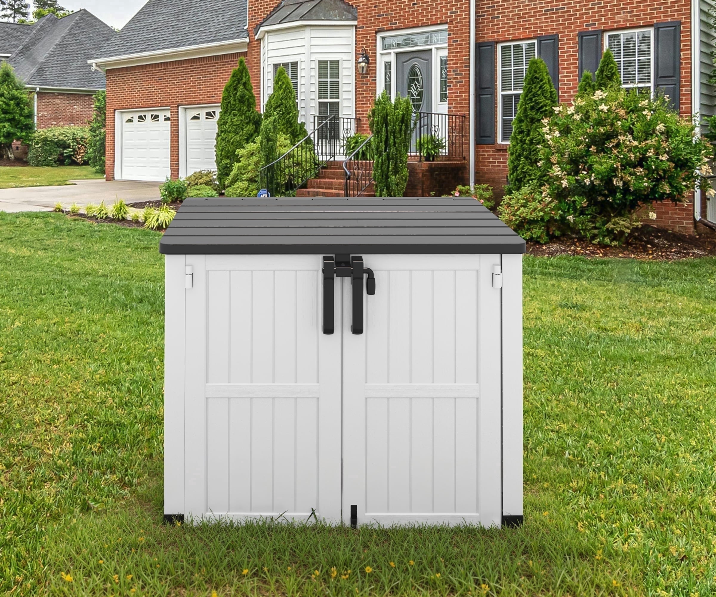 Bifanuo Outdoor Resin Storage Shed 34 Cu.ft Garden Storage Extra Large Capacity Weather Resistant Storage Box, Lockable Resin Waterproof Shed for Bike, Lawnmowe, Garden Tools