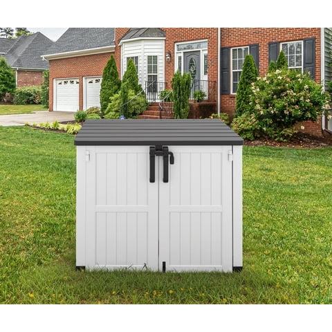 Bifanuo Outdoor Resin Storage Shed 34 Cu.ft Garden Storage Extra Large Capacity Weather Resistant Storage Box, Lockable Resin Waterproof Shed for Bike, Lawnmowe, Garden Tools