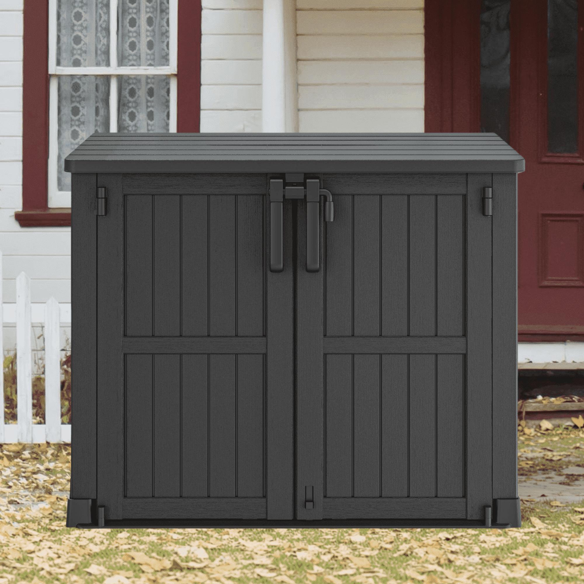 Bifanuo Outdoor Resin Storage Shed 34 Cu.ft Garden Storage Extra Large Capacity Weather Resistant Storage Box, Lockable Resin Waterproof Shed for Bike, Lawnmowe, Garden Tools