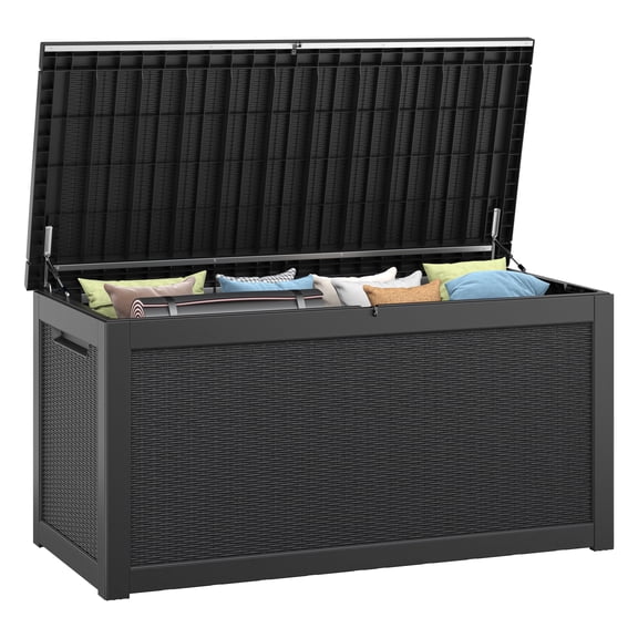 Bifanuo Resin Deck Box - 260 gal Weatherproof Outdoor Storage - Black