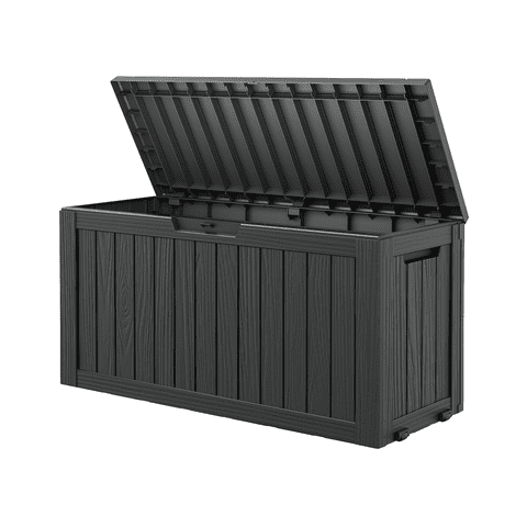 Bifanuo Resin Deck Box - Waterproof Outdoor Storage, 80 Gallon Black