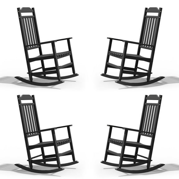 Bifanuo Rocking Chairs, Outdoor Resin Rocking Chair, All Weather Resistant Plastic Outdoor Indoor Porch Rocker, Heavy Duty Rocking Chair for Patio, Lawn, Garden, Set of 4