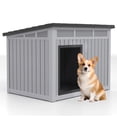 thumbnail image 1 of Bifanuo Waterproof Dog House, PP Material Indoor Outdoor Kennel with Ventilated Design & Sloping Roof for Small to Mediumrge Dogs, Easy to Clean Design Pet Shelter, Grey,32.1" L x 25.1" W x 24" H, 1 of 8