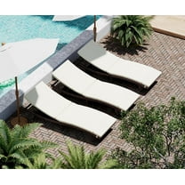 Bifanuo Wicker Chaise Patio Lounge Chair, 5 Position Adjustable Backrest and Cushions Outdoor PE Rattan Wicker Lounge Chair (1 pcs)