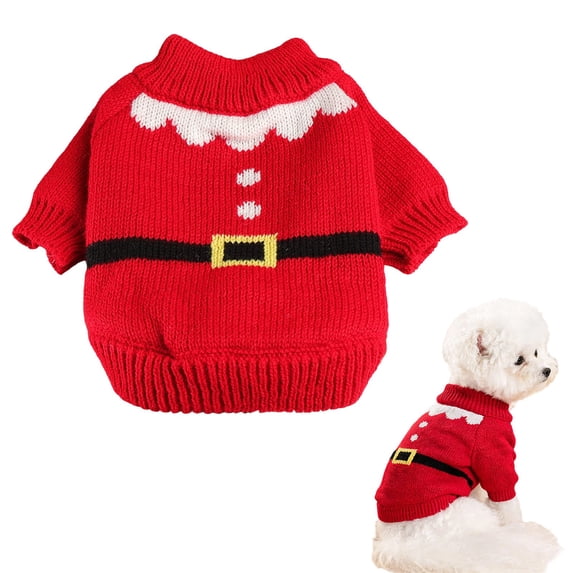 Bifavgk Christmas Dog Sweater, Warm Knit Turtleneck Puppy Pullover for Small Medium Dogs