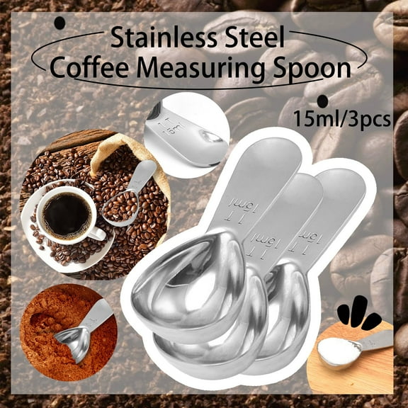 Bifavgk Coffee Scoop 18/8 Stainless Steel Coffee Measuring 3 Tablespoon Coffee Scoop Short Handle Measuring Spoon for Ground Coffee Tea Sugar Flour 1 Tbsp Coffee Scoop Exact Measuring Spoon (15ml)