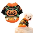 thumbnail image 1 of Bifavgk Halloween Pumpkin Pet Sweater, Turtleneck Knit Warm Costume for Small Dogs & Cats, Holiday Puppy Clothes for Boys & Girls, 1 of 9
