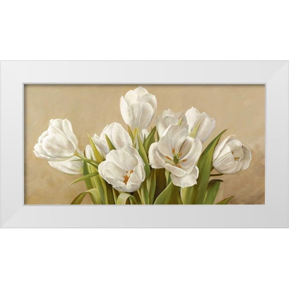 Biffi, Serena 14x9 White Modern Wood Framed Museum Art Print Titled - Tulipani bianchi